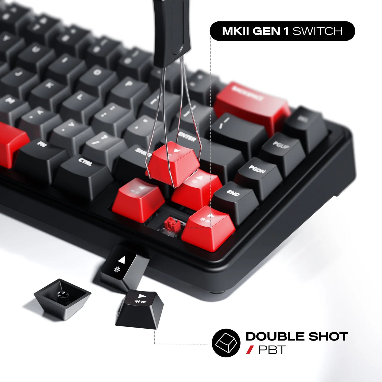 Cybeart Akula 65 Compact 65% Tri-Mode Wireless RGB Mechanical Keyboard Black