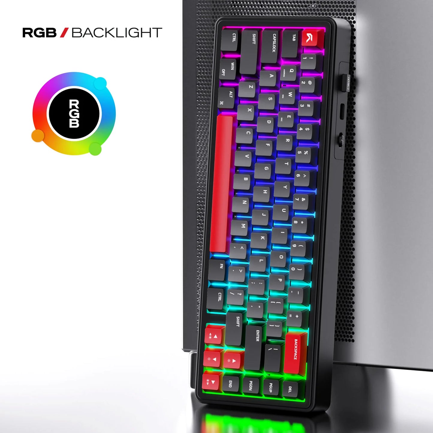 Cybeart Akula 65 Compact 65% Tri-Mode Wireless RGB Mechanical Keyboard Black