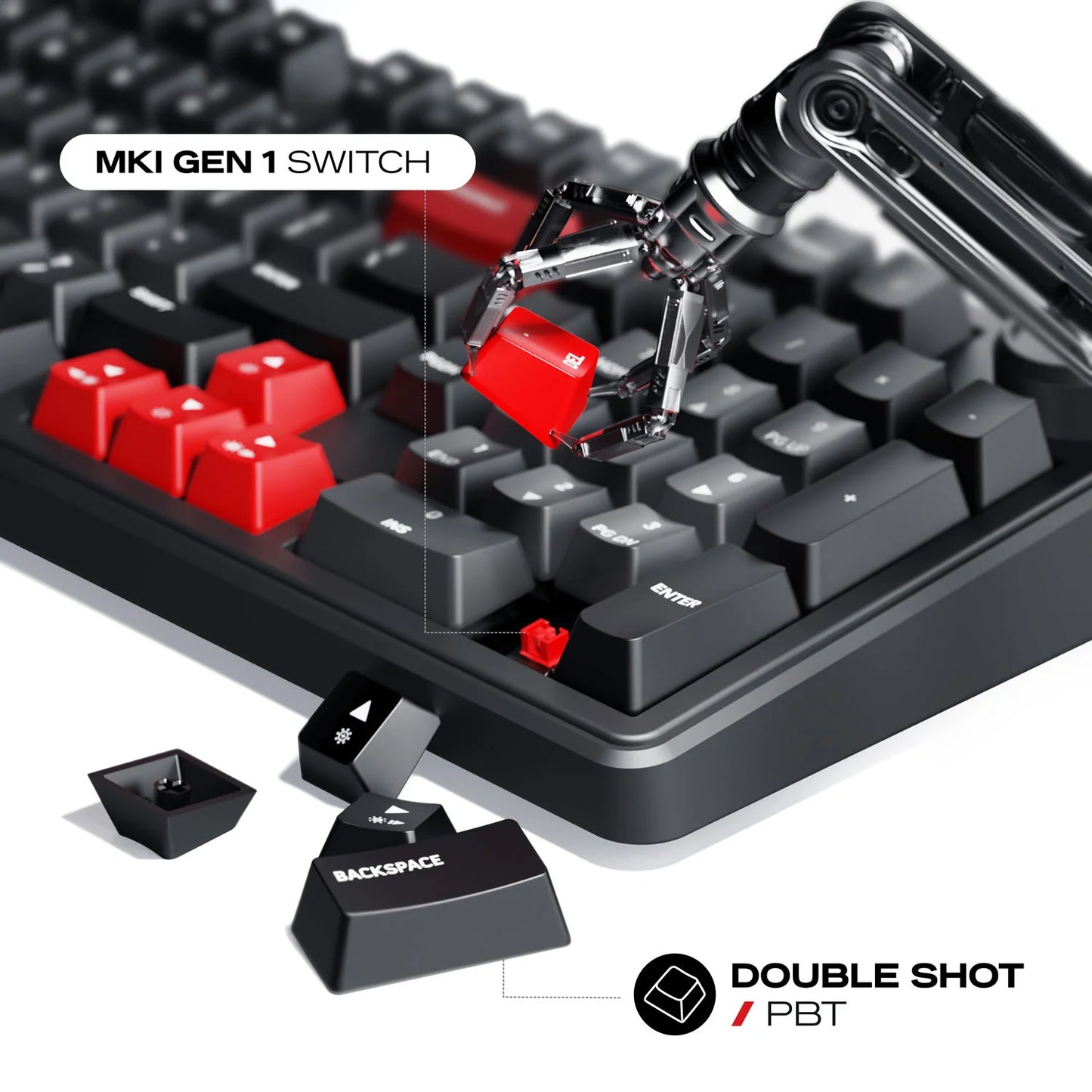 Cybeart Akula 99 Compact Full-Size Tri-Mode Wireless RGB Mechanical Keyboard Black
