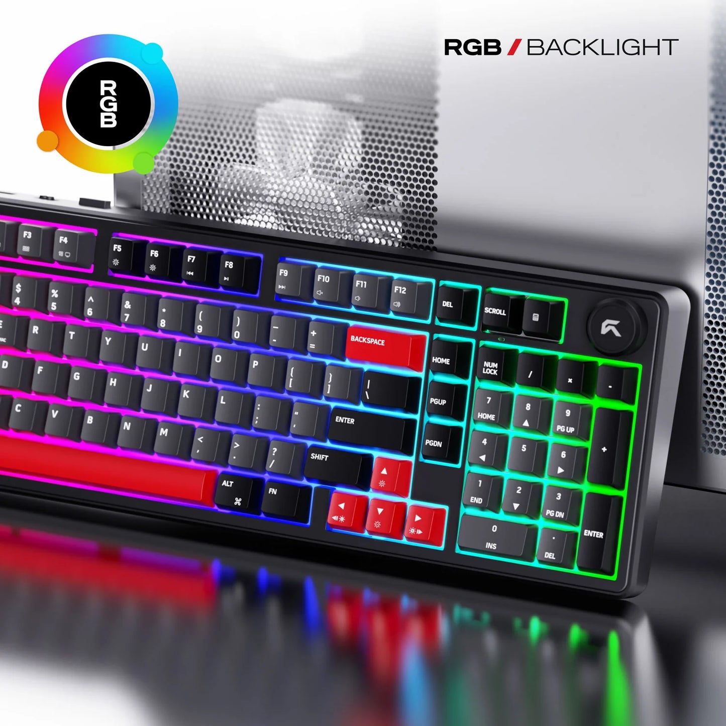 Cybeart Akula 99 Compact Full-Size Tri-Mode Wireless RGB Mechanical Keyboard Black