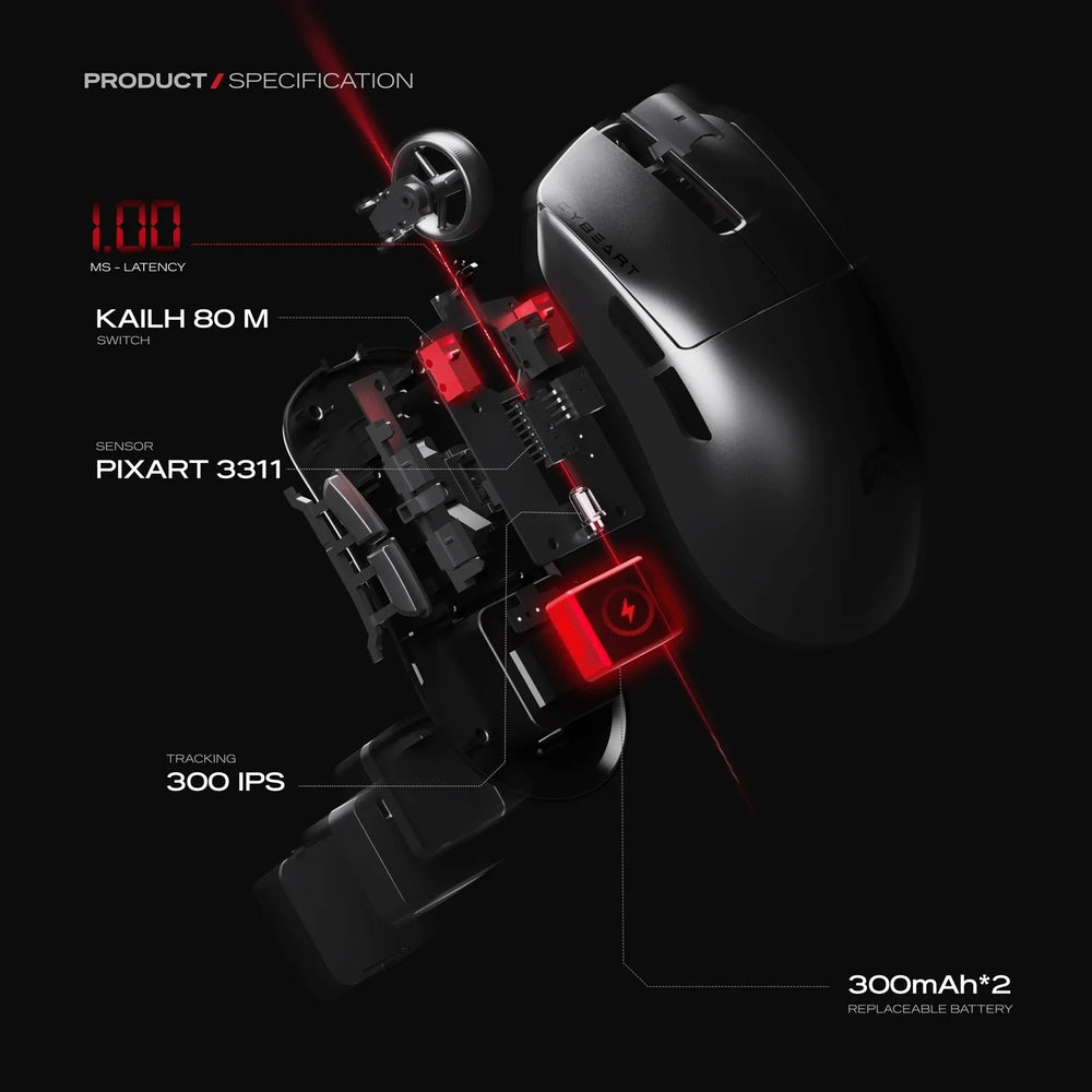 Cybeart Artemis 52g Wireless Gaming Mouse