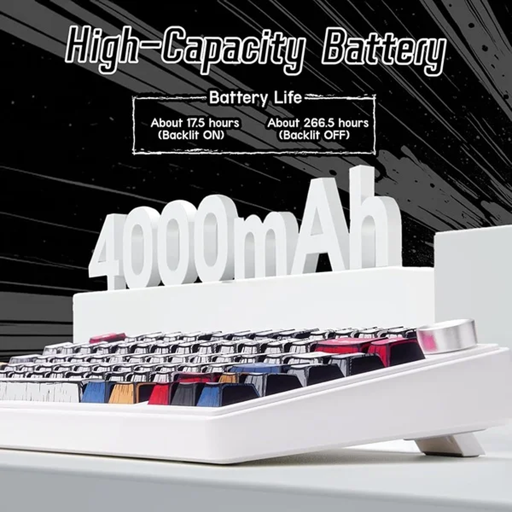 AULA F75 75% Wireless Trio Mode Mechanical Gaming Keyboard With Knob | Comic Keycap, Reaper Switch (F75CKR)
