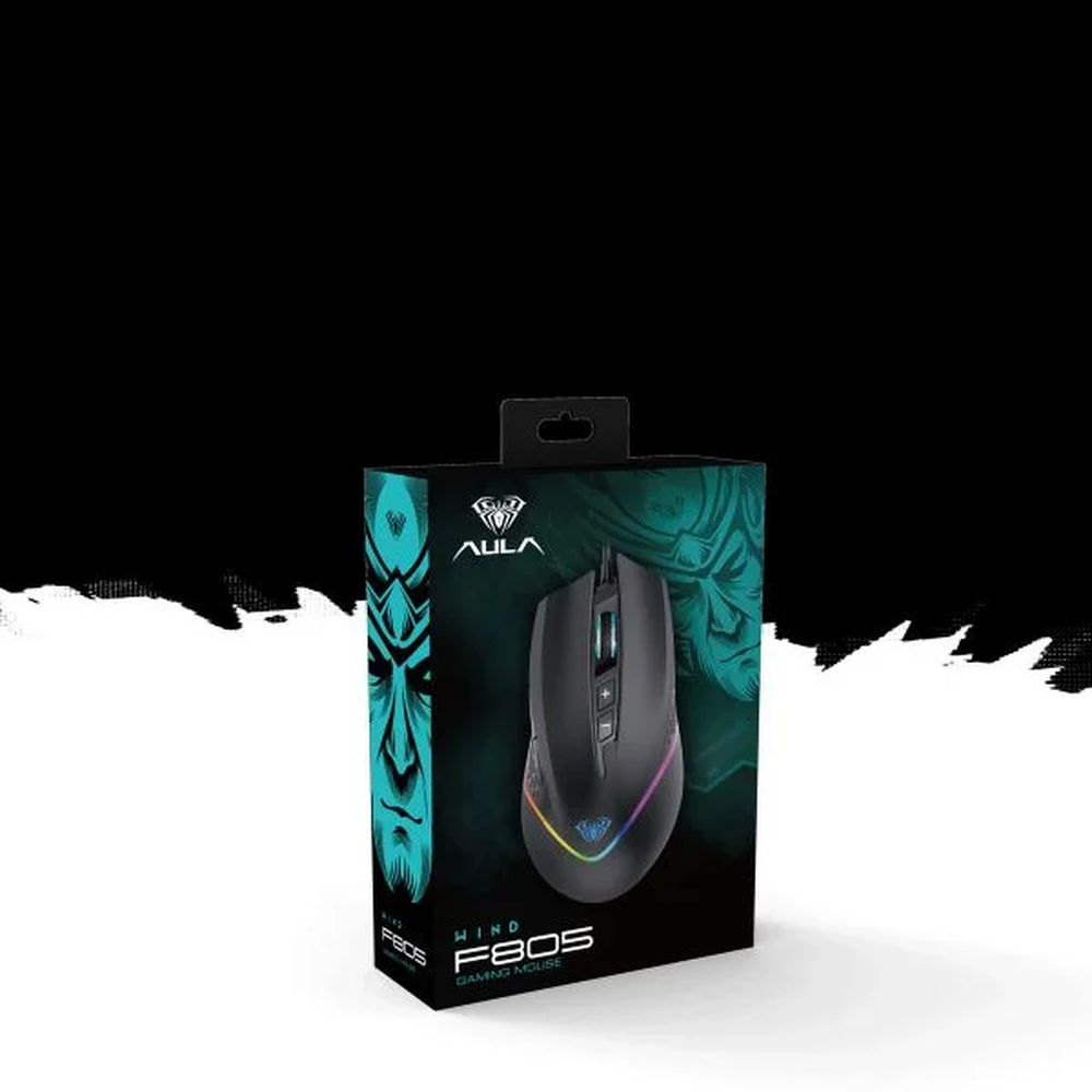 AULA F805 RGB Wired Gaming Mouse | Black (F805B)