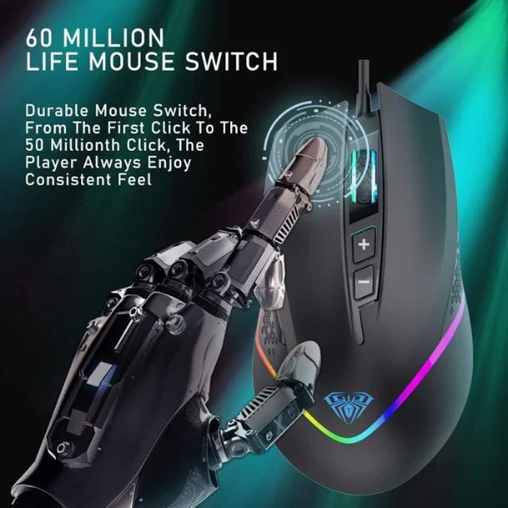 AULA F805 RGB Wired Gaming Mouse | Black (F805B)