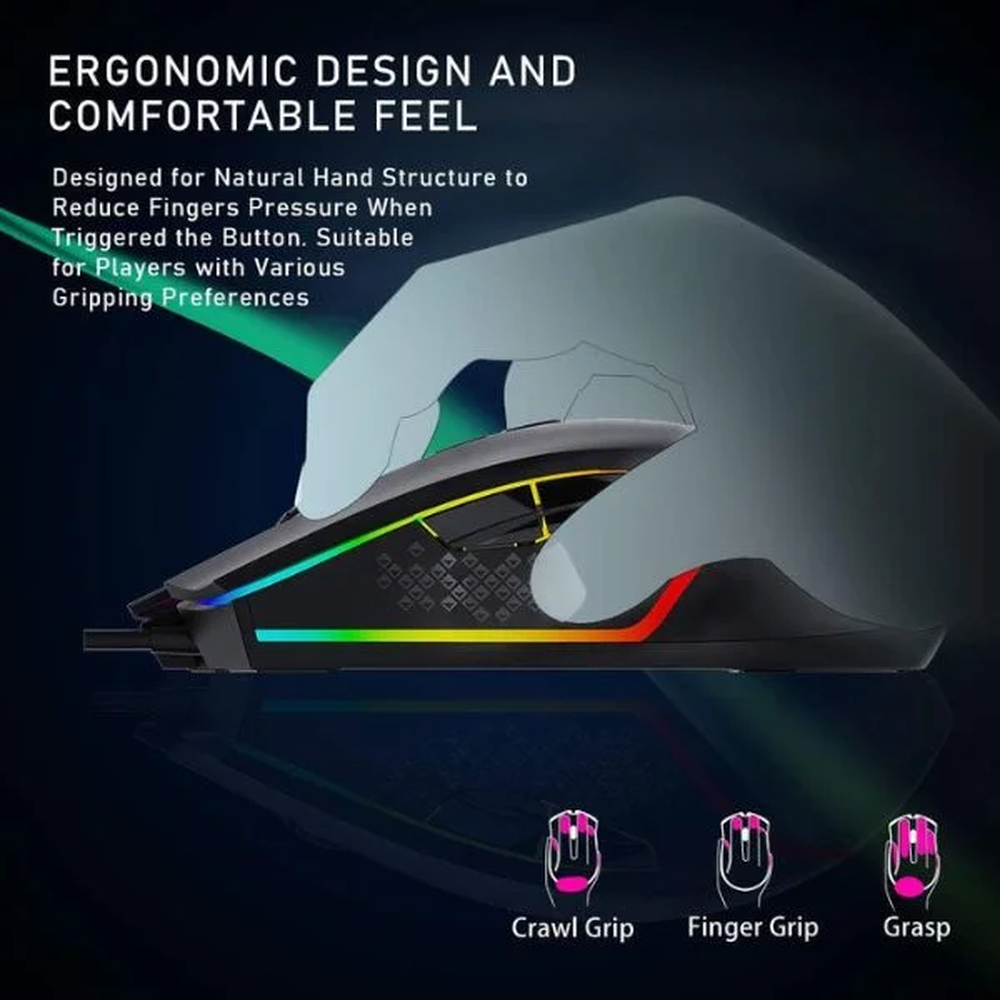 AULA F805 RGB Wired Gaming Mouse | Black (F805B)