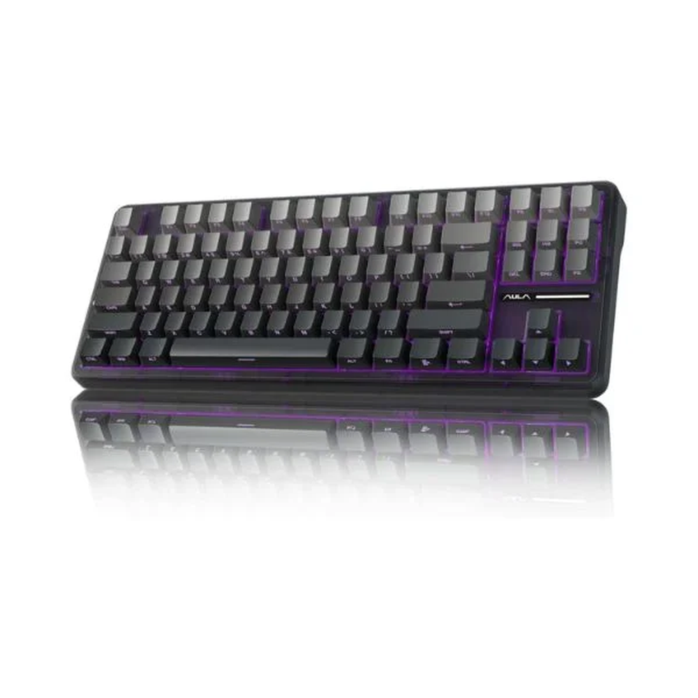 AULA F87 75% Tri-Mode Wireless Mechanical Gaming Keyboard | Gradient Gray, Space Crystal Switch (F87GrC)