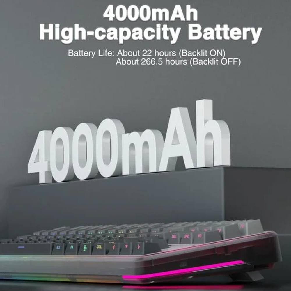 AULA F87 75% Tri-Mode Wireless Mechanical Gaming Keyboard | Gradient Gray, Space Crystal Switch (F87GrC)