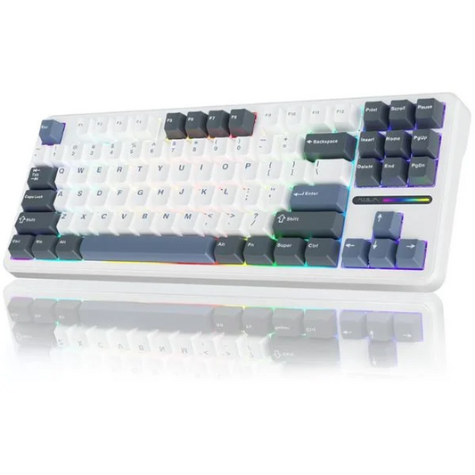 AULA F87 75% Tri-Mode Wireless Mechanical Gaming Keyboard | Smoke Blue, Graywood Switch (F87UW)