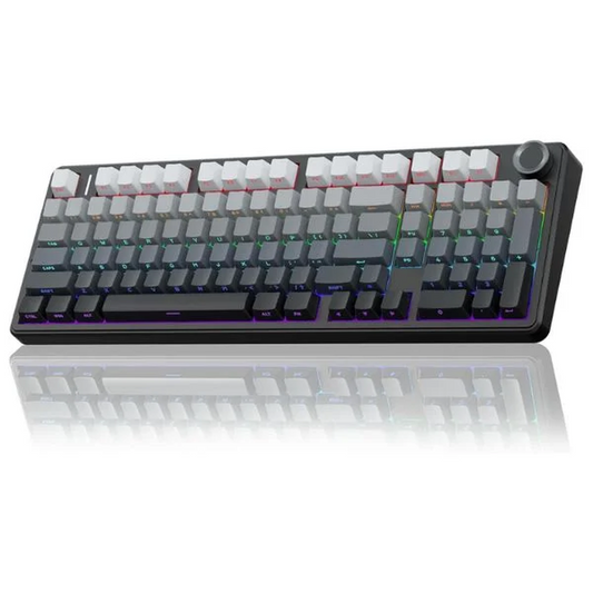 AULA F99 Pro 96% Tri-Mode Wireless Full Size Mechanical Gaming Keyboard with Knob | Gradient Gray, Nimbus Switch (F99ProGrN)