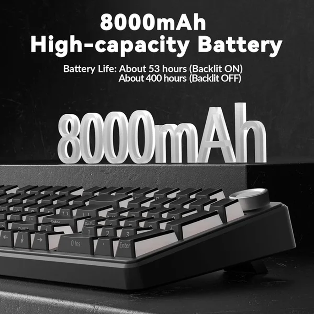 AULA F99 Pro 96% Tri-Mode Wireless Full Size Mechanical Gaming Keyboard with Knob | Gradient Gray, Nimbus Switch (F99ProGrN)