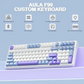 AULA F99 96% Tri-Mode Wireless Mechanical Gaming Keyboard with Knob | White, Graywood Switch (F99UWW)