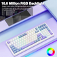 AULA F99 96% Tri-Mode Wireless Mechanical Gaming Keyboard with Knob | White, Graywood Switch (F99UWW)