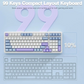 AULA F99 96% Tri-Mode Wireless Mechanical Gaming Keyboard with Knob | White, Graywood Switch (F99UWW)