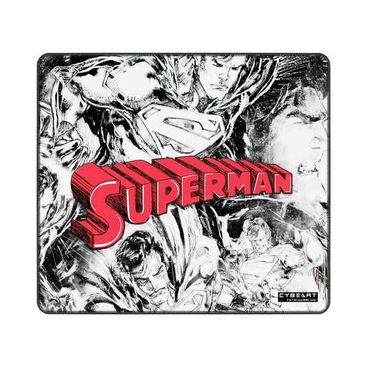 Cybeart | Superman Jim Lee Edition Gaming Desk Mat | Waterproof, Never Slip Base, Stitched Edges, Esports Grade