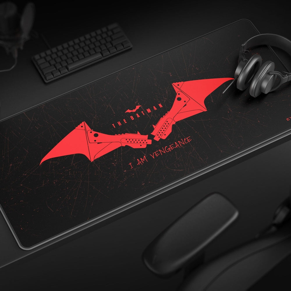 Cybeart | The Batman Gaming Desk Mat | Waterproof, Never Slip Base, Stitched Edges, Esports Grade