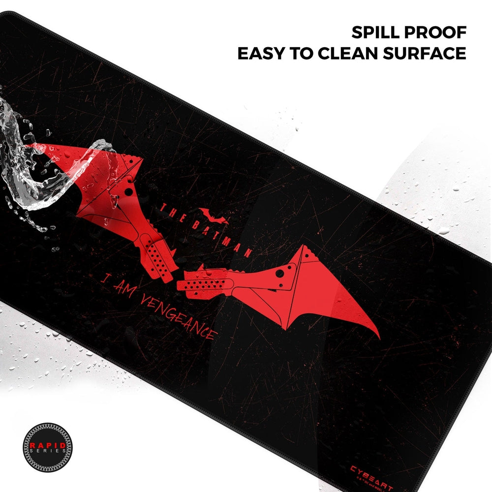 Cybeart | The Batman Gaming Desk Mat | Waterproof, Never Slip Base, Stitched Edges, Esports Grade