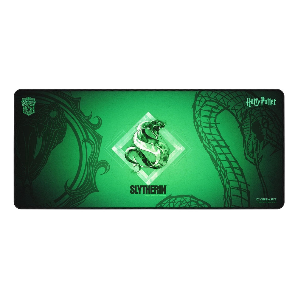 Cybeart | Slytherin Gaming Desk Mat | Waterproof, Never Slip Base, Stitched Edges, Esports Grade