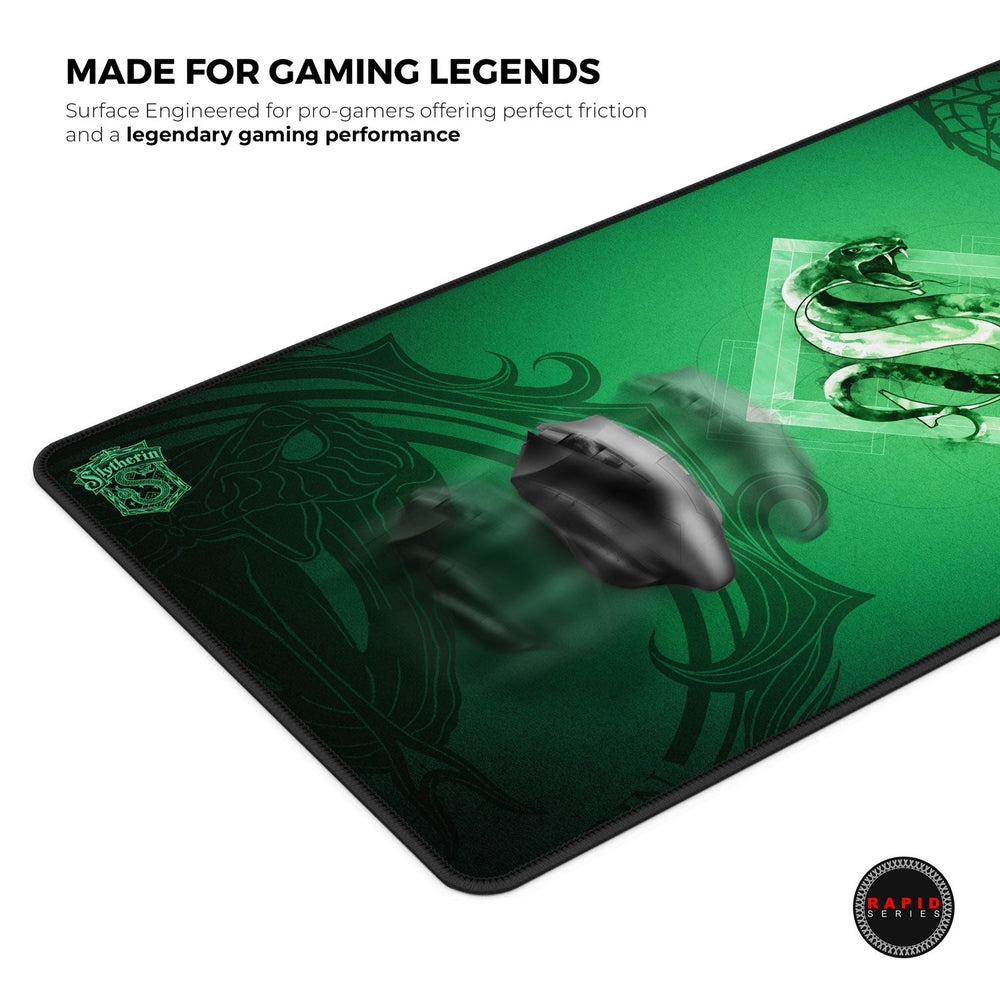 Cybeart | Slytherin Gaming Desk Mat | Waterproof, Never Slip Base, Stitched Edges, Esports Grade