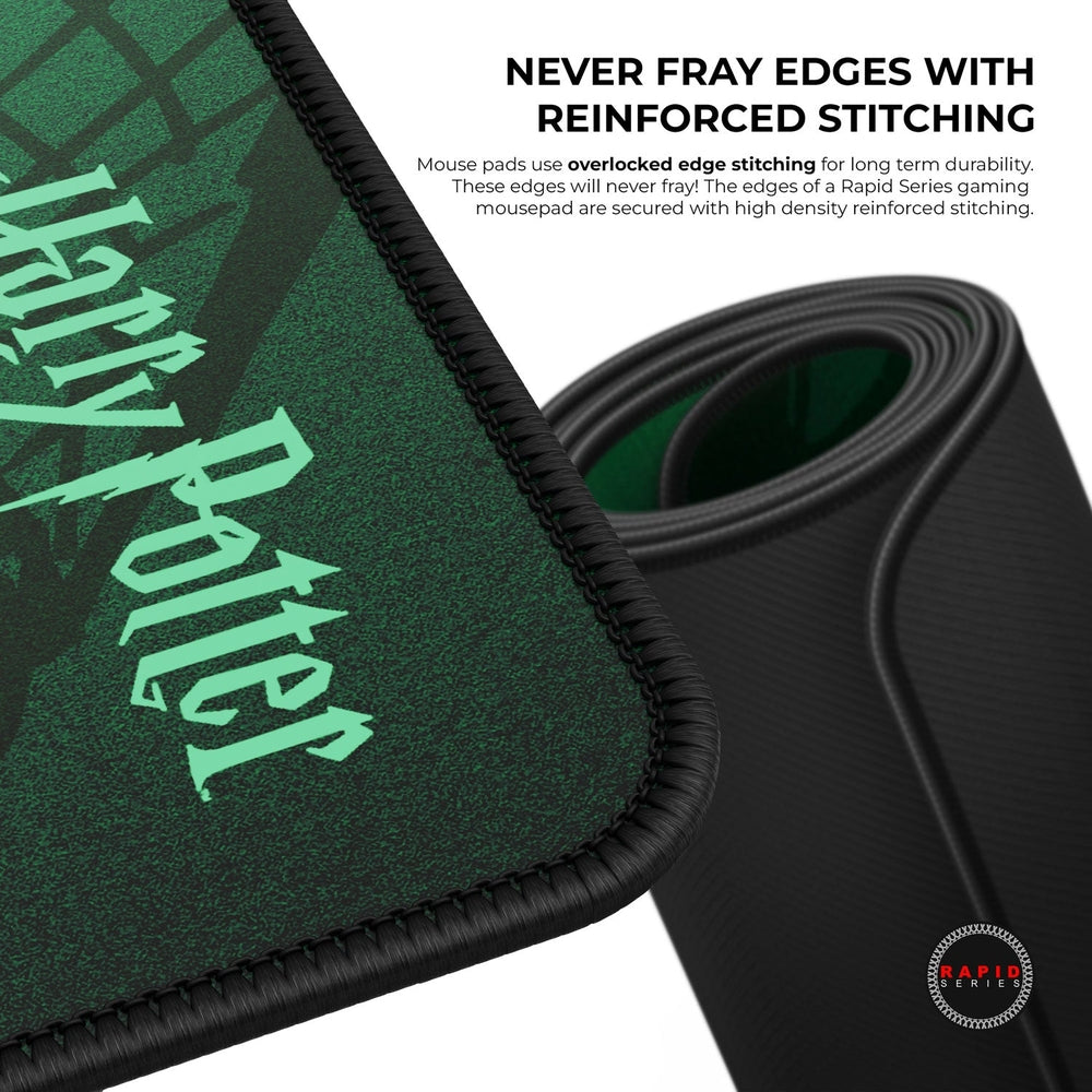 Cybeart | Slytherin Gaming Desk Mat | Waterproof, Never Slip Base, Stitched Edges, Esports Grade