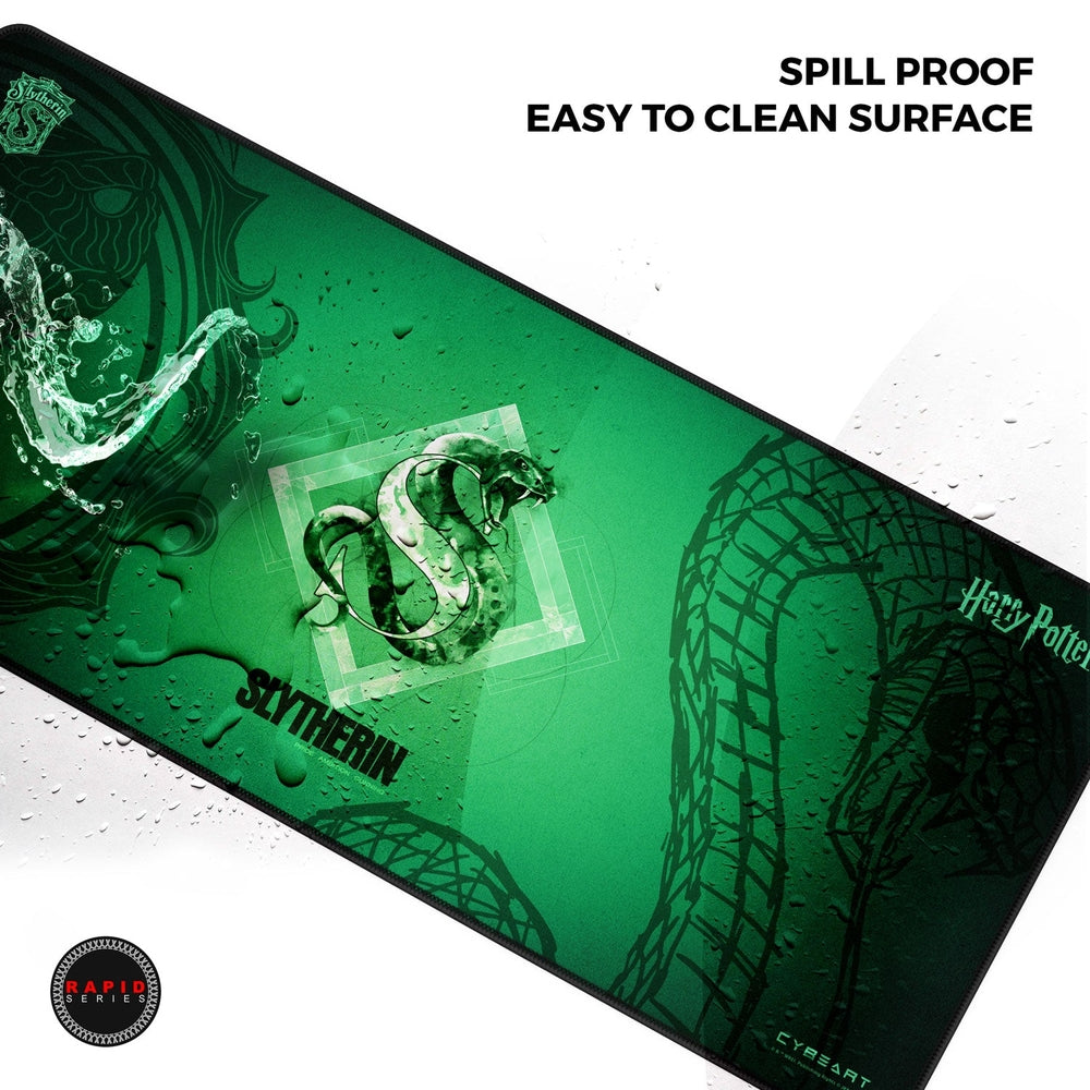 Cybeart | Slytherin Gaming Desk Mat | Waterproof, Never Slip Base, Stitched Edges, Esports Grade