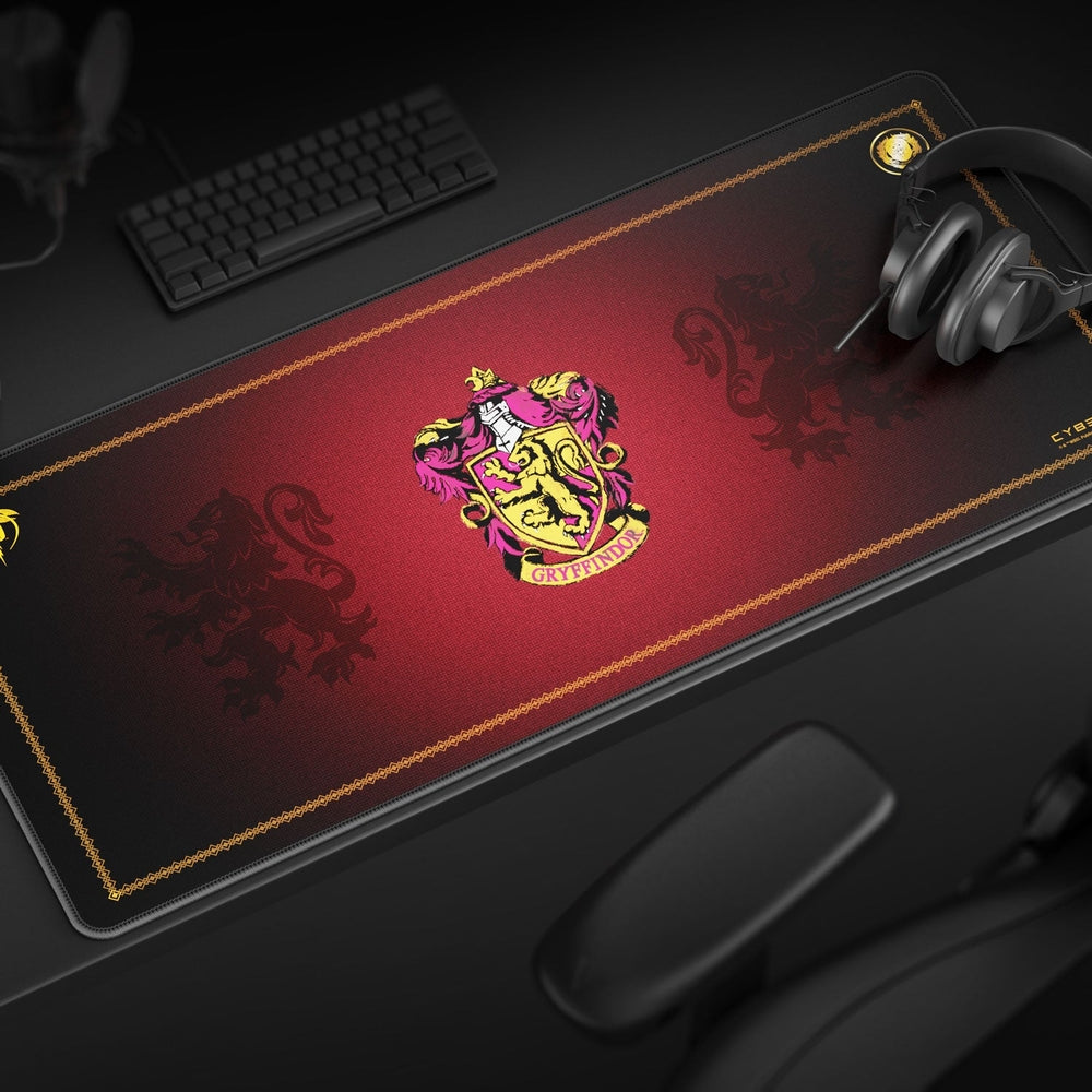 Cybeart | Gryffindor Classic Gaming Desk Mat | Waterproof, Never Slip Base, Stitched Edges, Esports Grade
