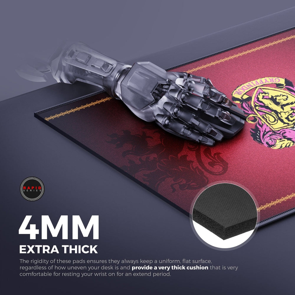 Cybeart | Gryffindor Classic Gaming Desk Mat | Waterproof, Never Slip Base, Stitched Edges, Esports Grade