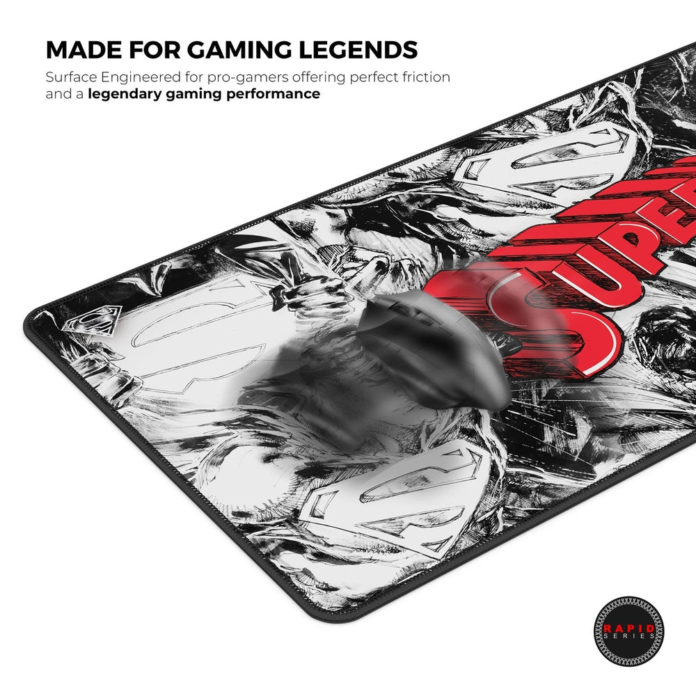 Cybeart | Superman Jim Lee Edition Gaming Desk Mat | Waterproof, Never Slip Base, Stitched Edges, Esports Grade
