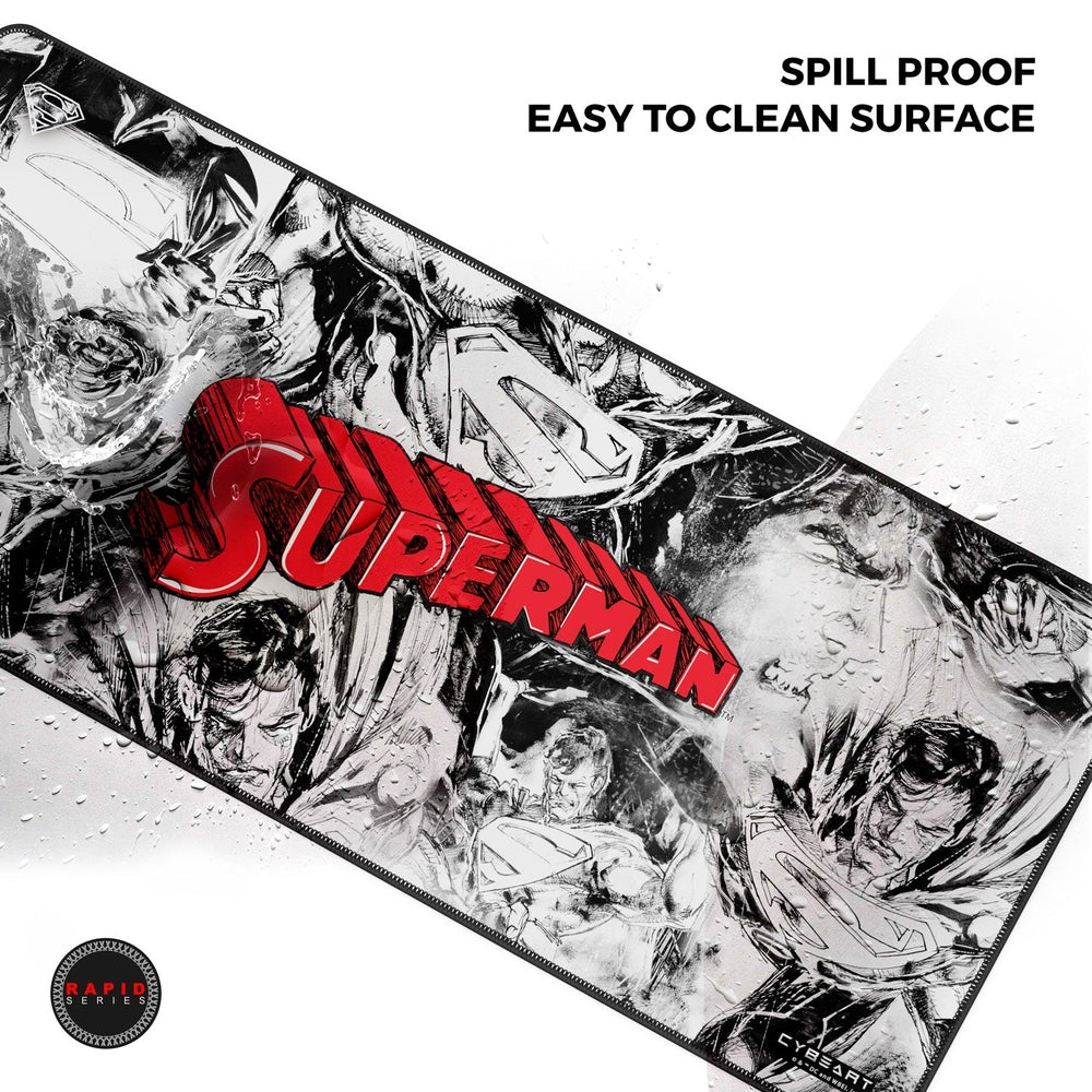 Cybeart | Superman Jim Lee Edition Gaming Desk Mat | Waterproof, Never Slip Base, Stitched Edges, Esports Grade