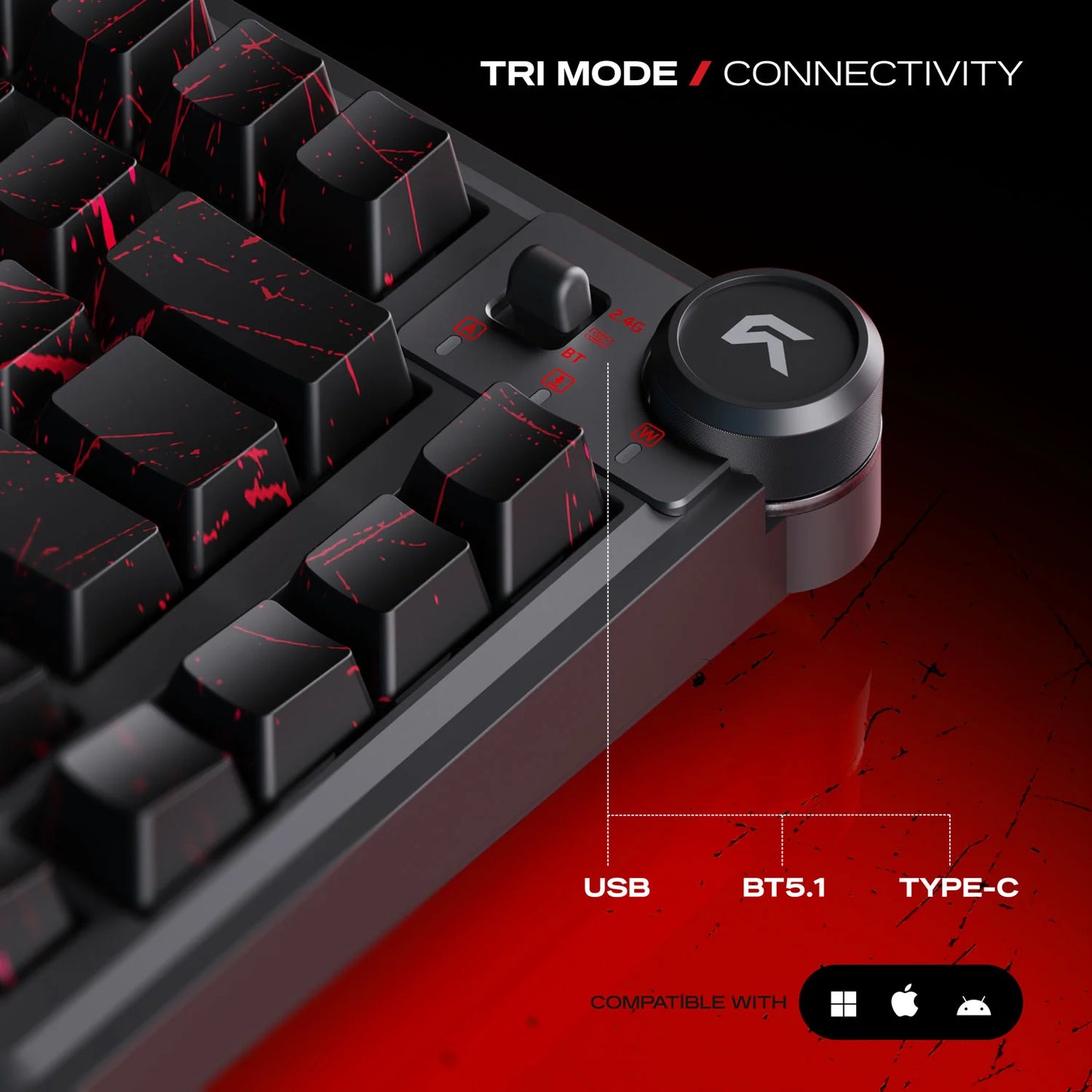 Cybeart Nighthawk 75 The Batman TKL Tri-Mode Wireless RGB Mechanical Keyboard