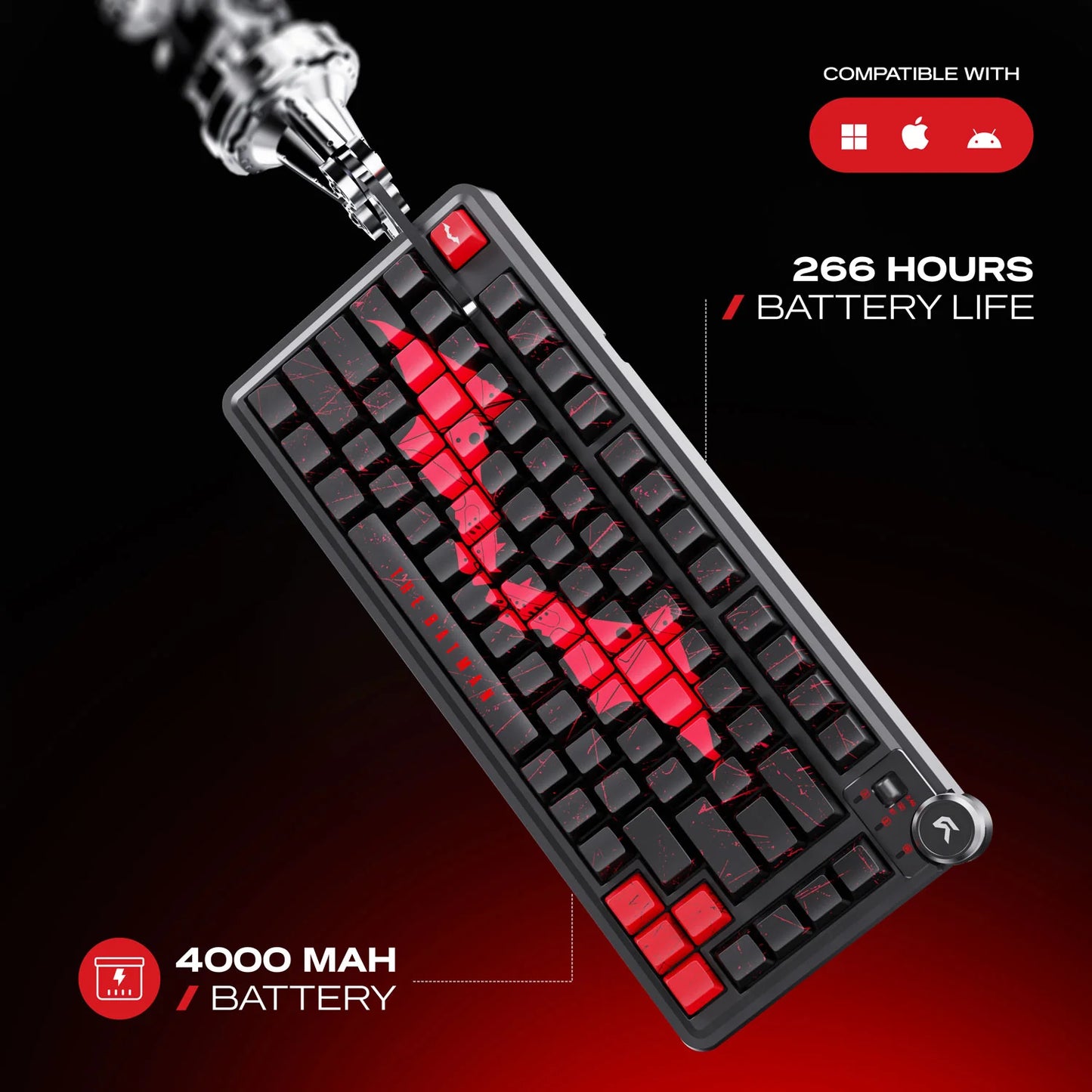 Cybeart Nighthawk 75 The Batman TKL Tri-Mode Wireless RGB Mechanical Keyboard