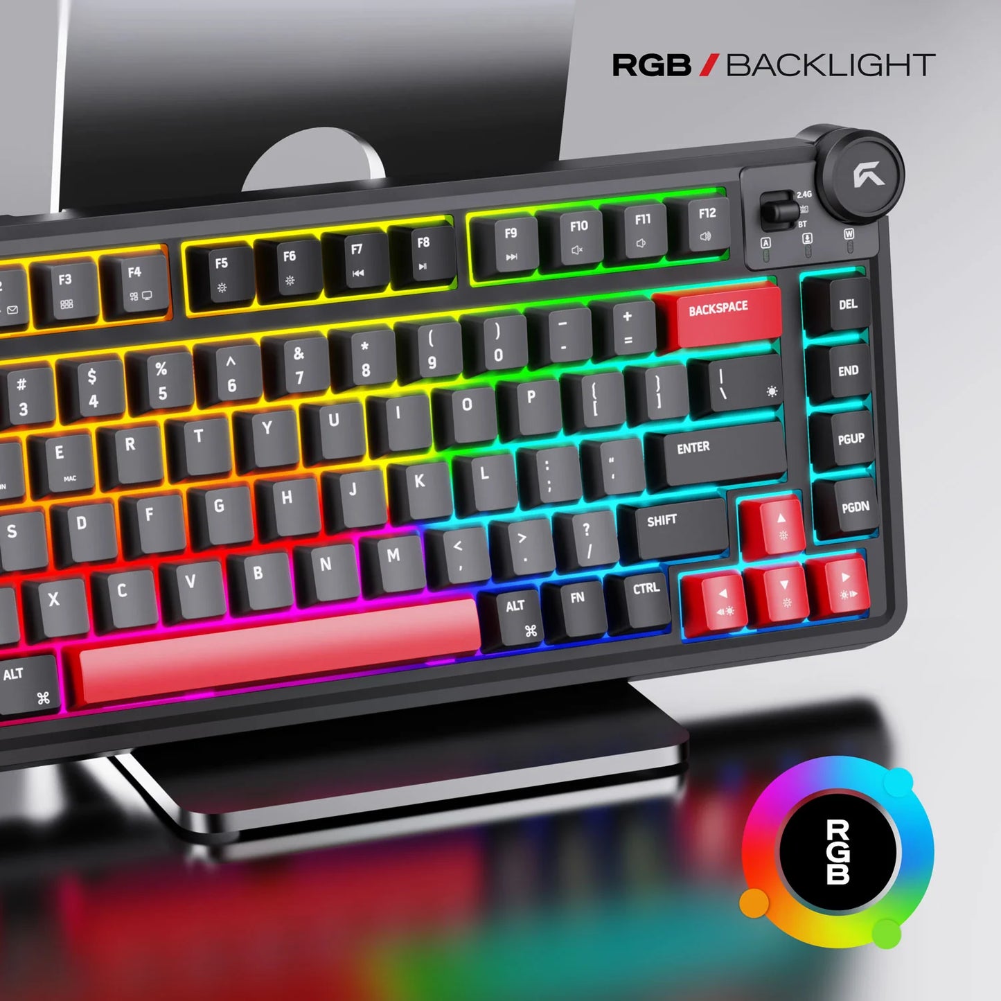 Cybeart Nighthawk 75 TKL Tri-Mode Wireless RGB Mechanical Keyboard Black