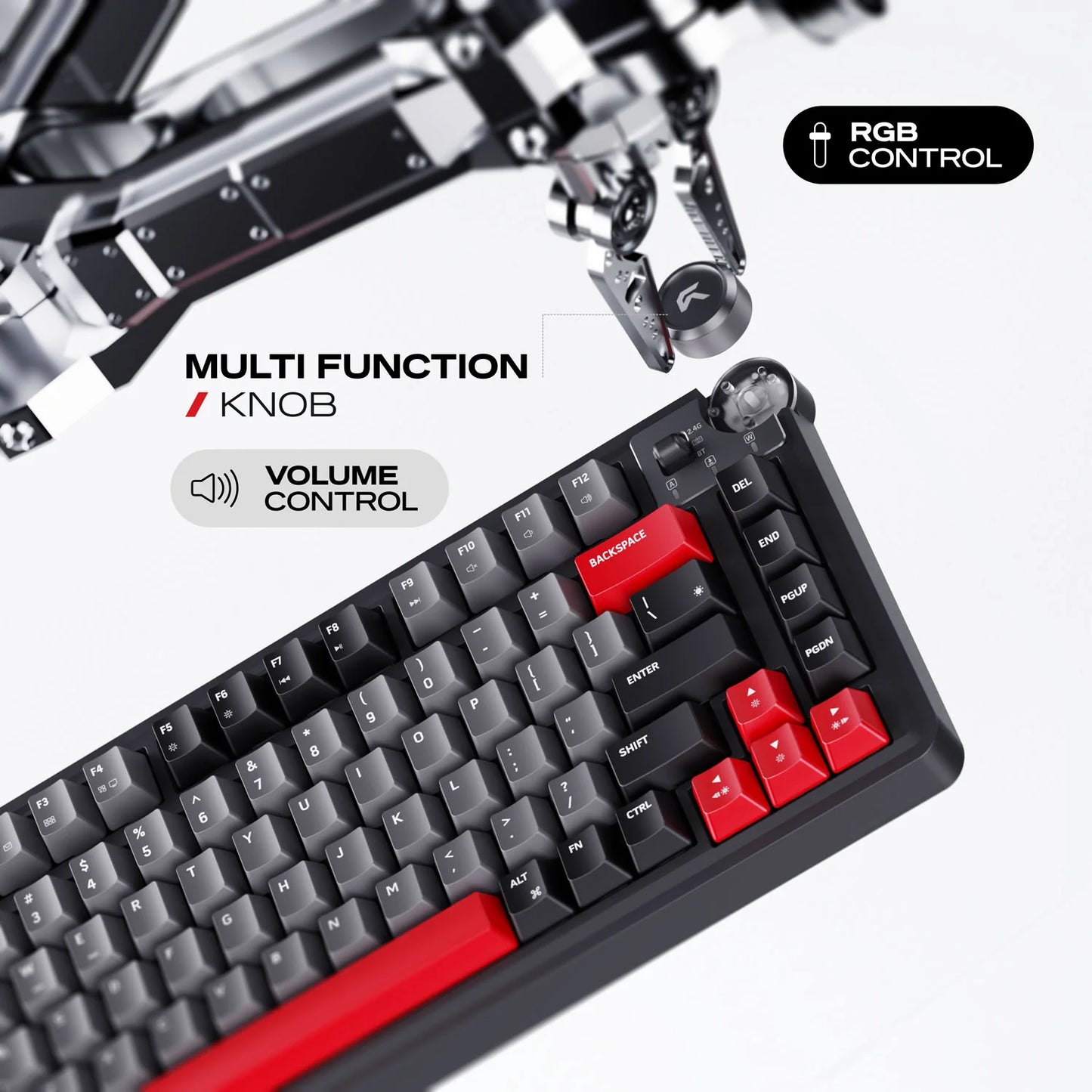 Cybeart Nighthawk 75 TKL Tri-Mode Wireless RGB Mechanical Keyboard Black