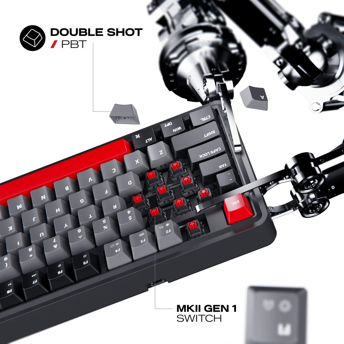 Cybeart Nighthawk 75 TKL Tri-Mode Wireless RGB Mechanical Keyboard Black