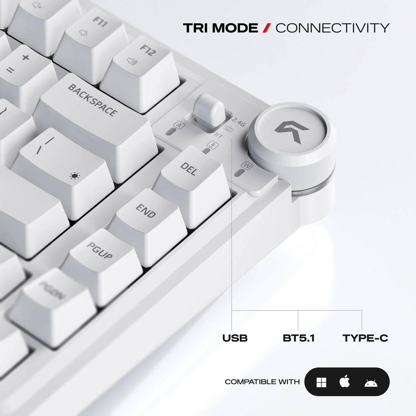 Cybeart Nighthawk 75 TKL Tri-Mode Wireless RGB Mechanical Keyboard