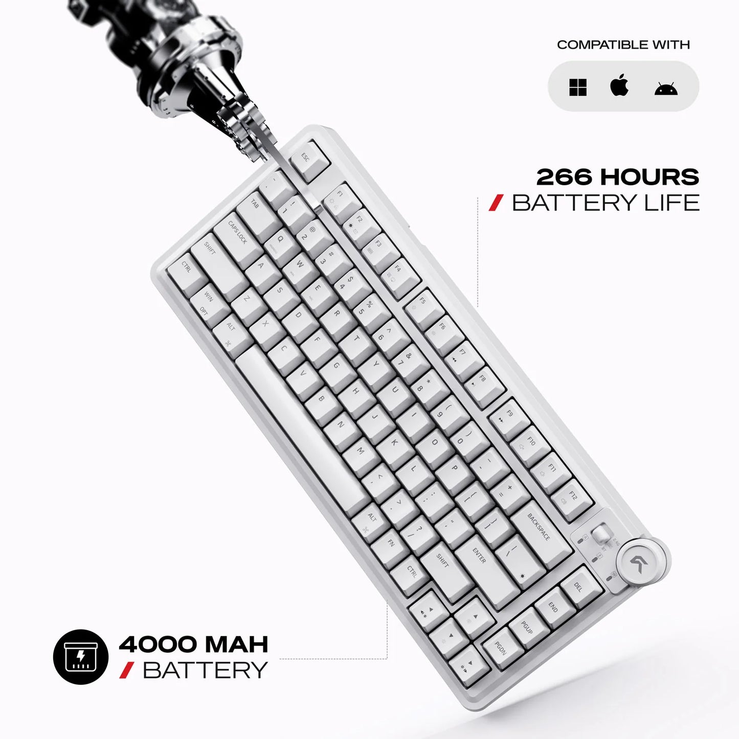 Cybeart Nighthawk 75 TKL Tri-Mode Wireless RGB Mechanical Keyboard