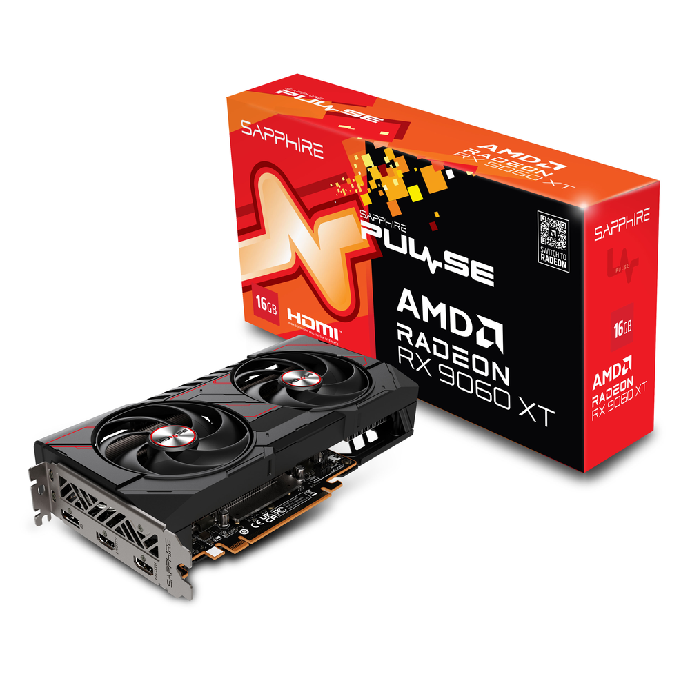 SAPPHIRE PULSE AMD Radeon RX 9060 XT OC 16GB GDDR6 Graphics Card