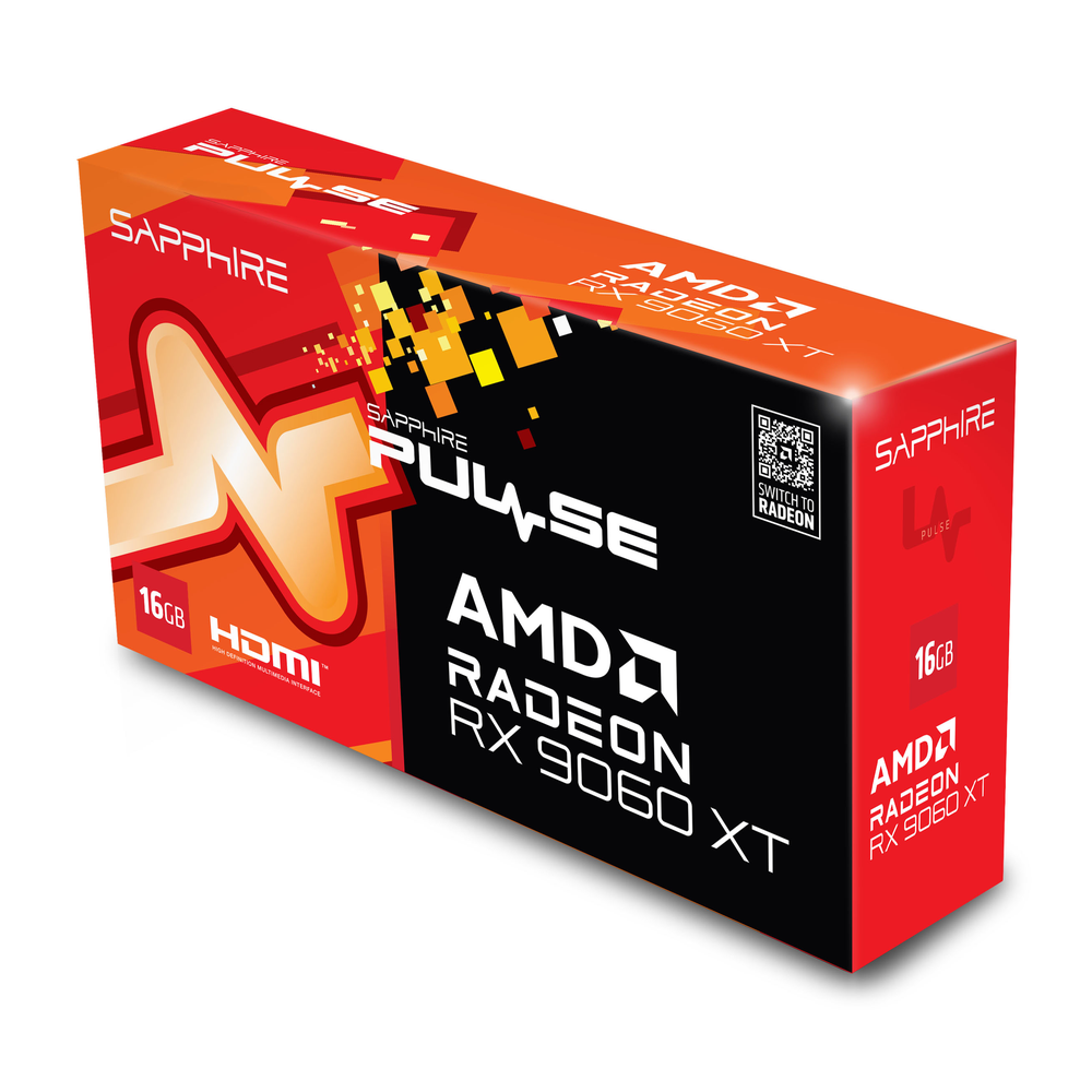 SAPPHIRE PULSE AMD Radeon RX 9060 XT OC 16GB GDDR6 Graphics Card