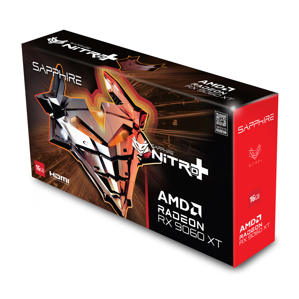 SAPPHIRE NITRO+ AMD Radeon RX 9060 XT OC 16GB GDDR6 Graphics Card