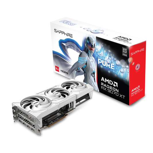 SAPPHIRE PURE AMD Radeon RX 9070 XT OC 16GB GDDR6 Graphics Card
