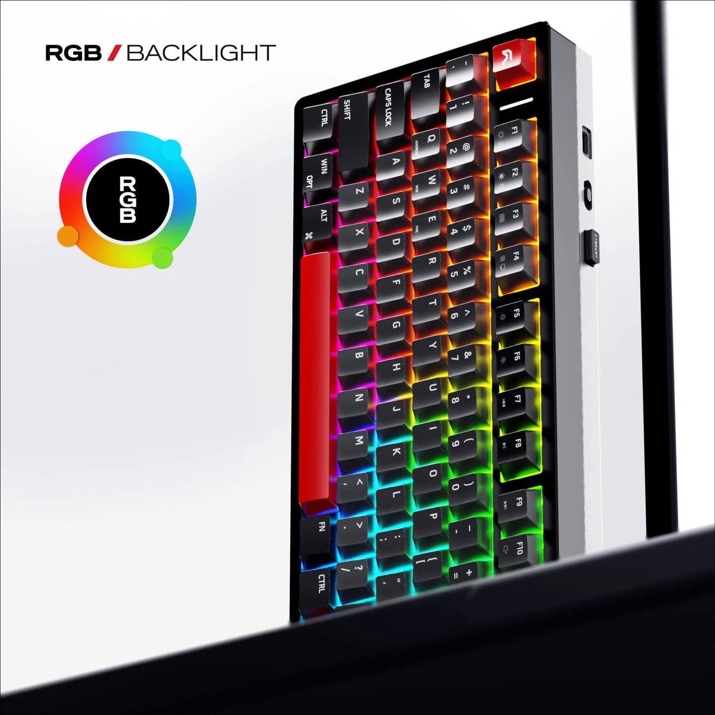 Cybeart X75 Rhino TKL CNC Aluminium Tri-Mode Wireless RGB Mechanical Keyboard