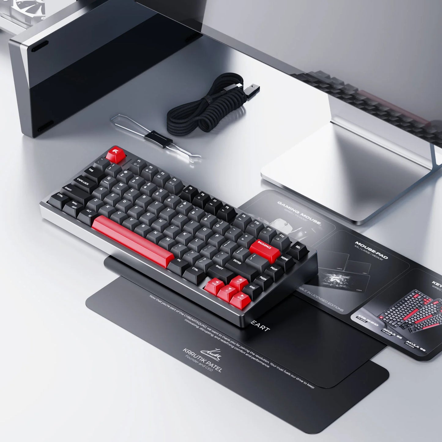 Cybeart X75 Rhino TKL CNC Aluminium Tri-Mode Wireless RGB Mechanical Keyboard