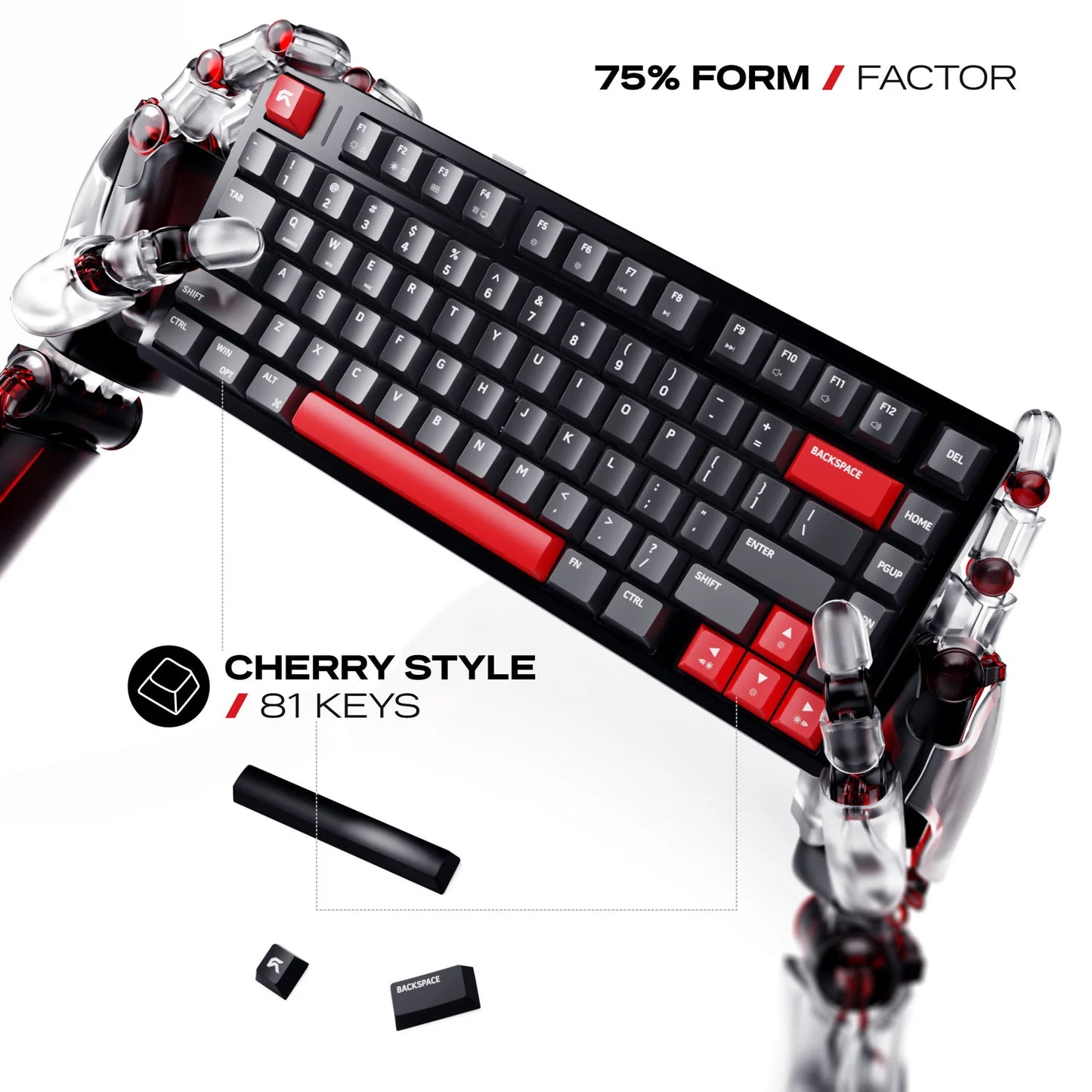 Cybeart X75 Rhino TKL CNC Aluminium Tri-Mode Wireless RGB Mechanical Keyboard