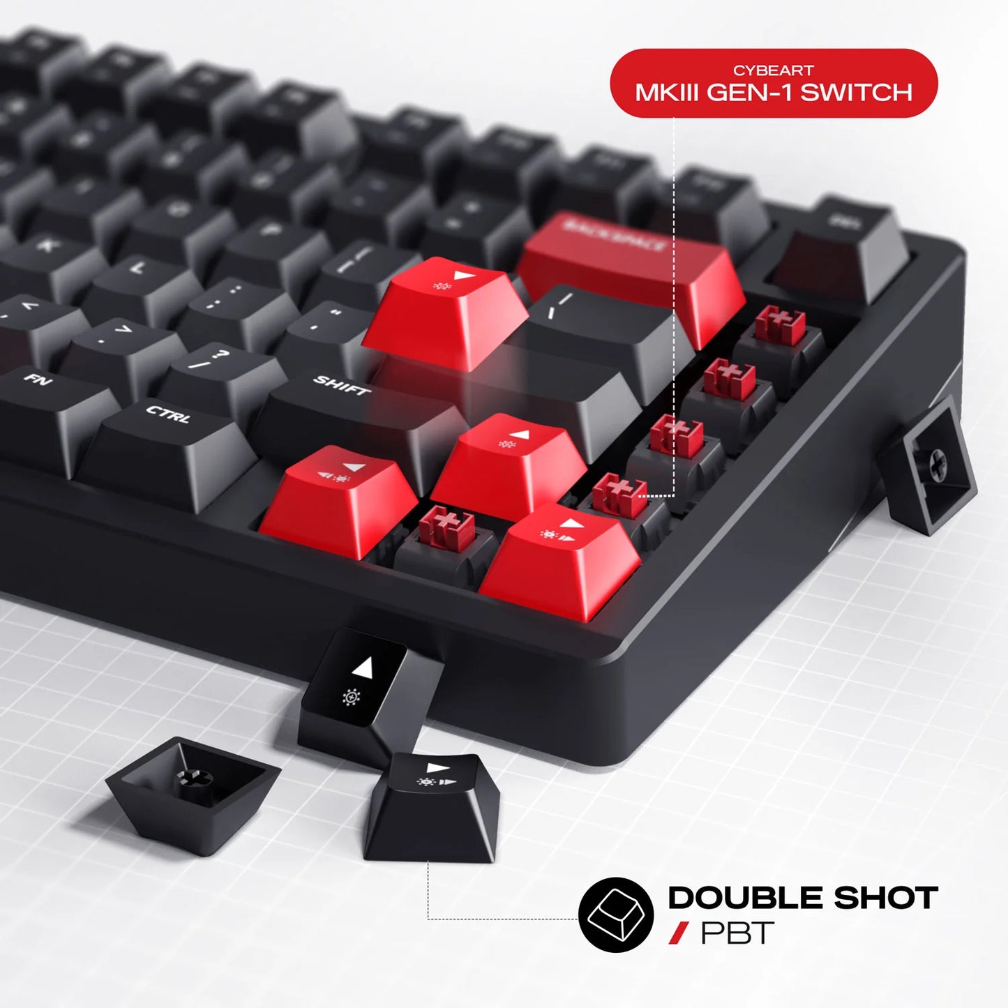 Cybeart X75 Rhino TKL CNC Aluminium Tri-Mode Wireless RGB Mechanical Keyboard