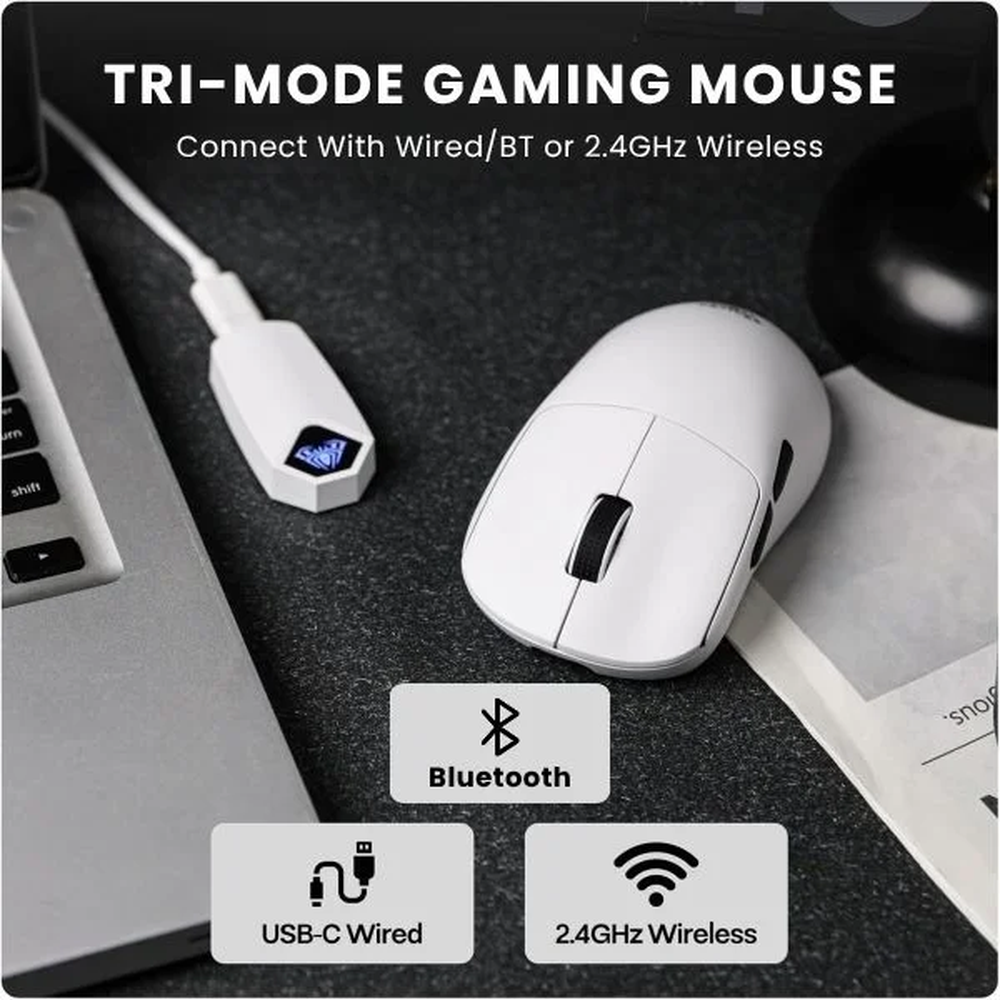 AULA SC800 Tri-Mode Wireless Ultra-Light Gaming Mouse | White (SC800W)