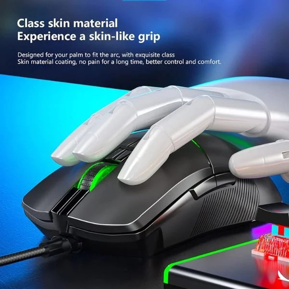 AULA F820 RGB Wired Ergonomic Gaming Mouse | Black (F820B)