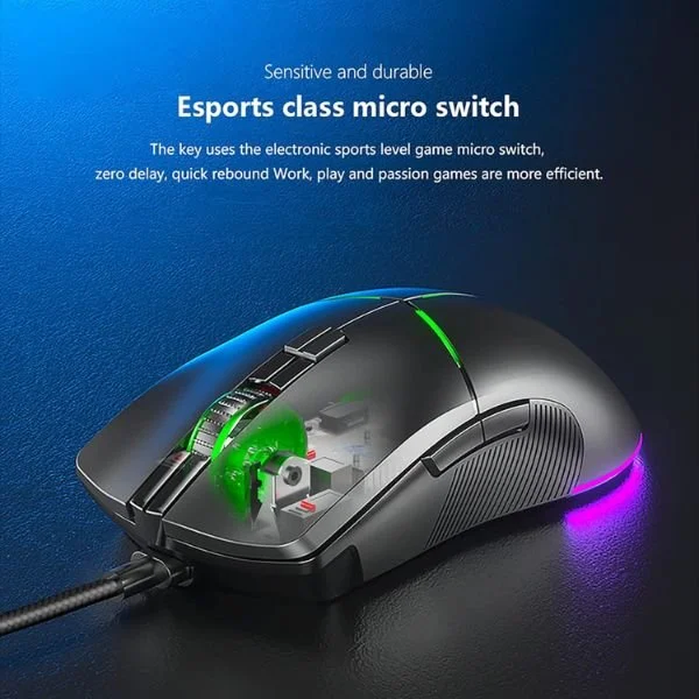 AULA F820 RGB Wired Ergonomic Gaming Mouse | Black (F820B)
