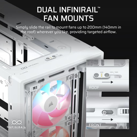 Corsair Chassis FRAME 4000D LCD RS ARGB Premium Mid-Tower PC Case without PSU – White