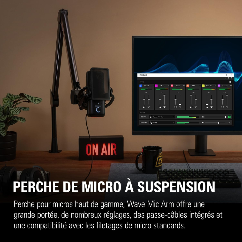 Elgato Wave Mic Arm – Premium Broadcasting Boom Arm with Cable Management
