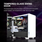 GAMDIAS MARS E2 White Micro-ATX Mini Tower PC Case (Hinged Tempered Glass, Snowy Metal Exterior, Up to 280mm Radiator, 5x Fan Support)