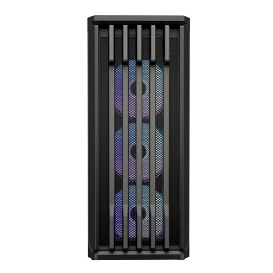 GAMDIAS AURA GC11 ARGB Mid Tower PC Case (Black, Bar Mesh Front, 4×120mm ARGB Fans, ATX Support, 360mm Radiator, Panoramic Tempered Glass)